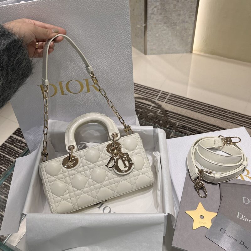 Dior Small Lady D-Joy Bag White Cannage Lambskin - Image 8