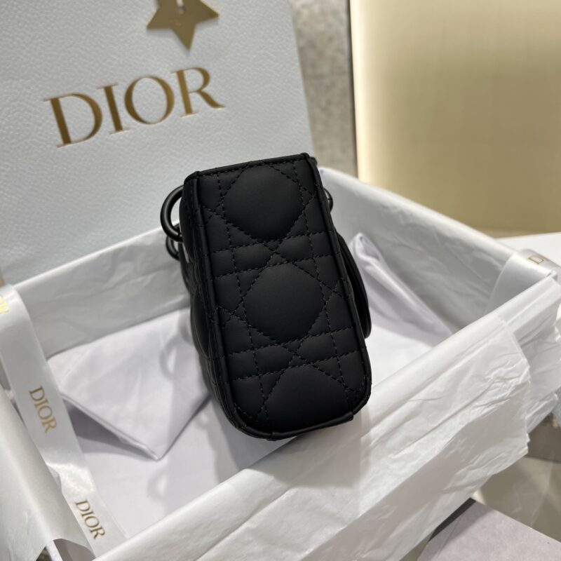 Dior Small Lady D-Joy Bag Ultramatte Black Cannage Calfskin - Image 5