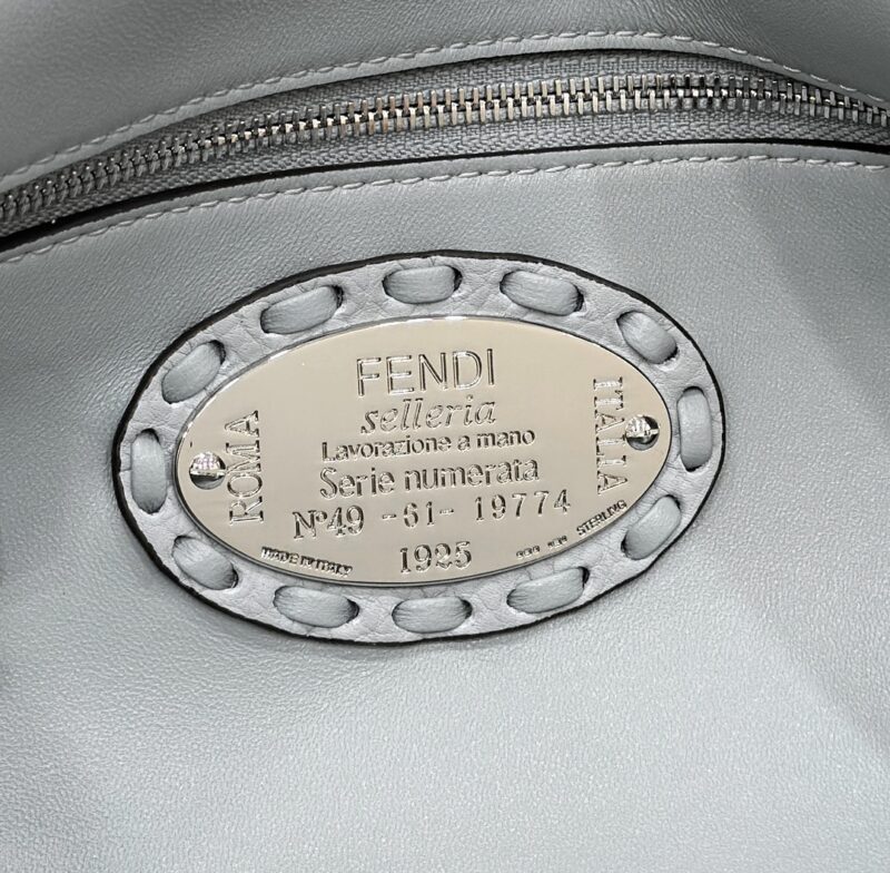 Fendi Baguette Light Blue Selleria bag with 612 hand-sewn stitches - Image 6