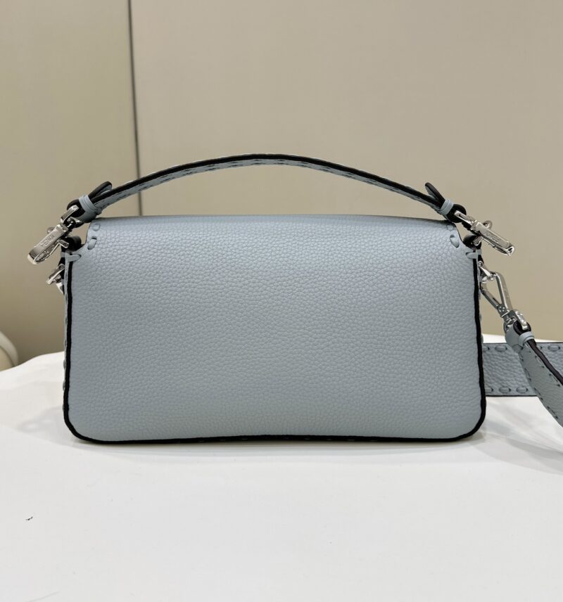 Fendi Baguette Light Blue Selleria bag with 612 hand-sewn stitches - Image 9