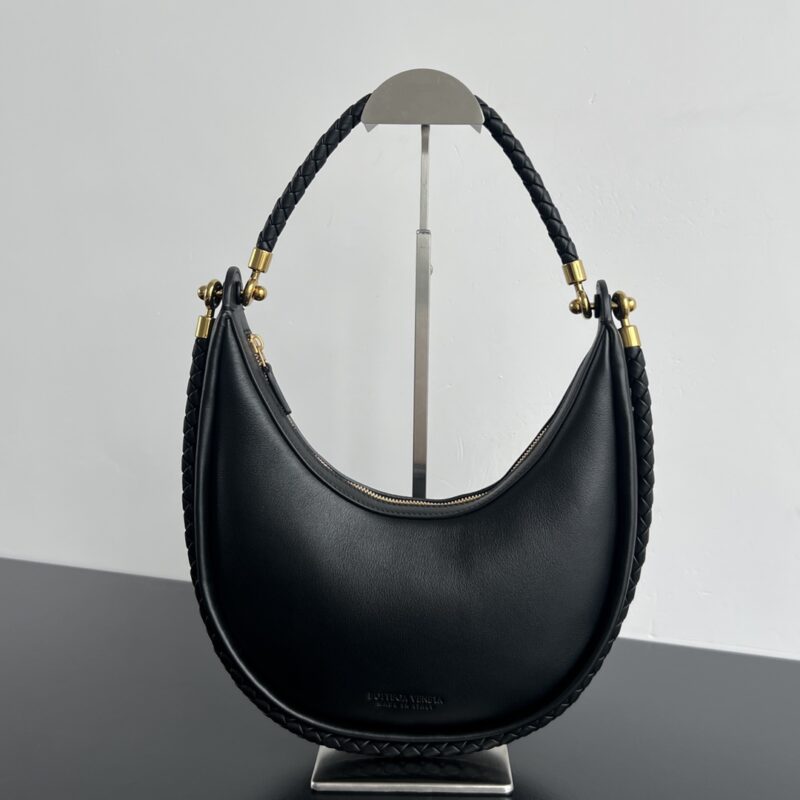 Replica Bottega Veneta Hula Hoop Bag in Black