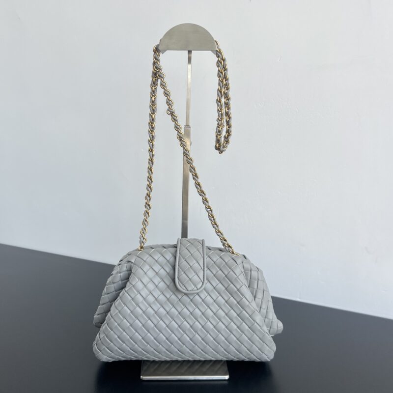 Replica Bottega Veneta Small Lauren 1980 Sterling Bag – Elegant Intrecciato Weave in Sterling Color