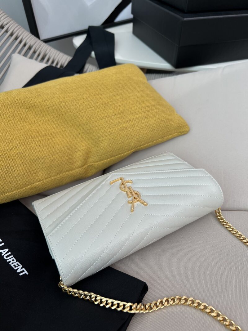 YSL CASSANDRE CHAIN WALLET IN LAMBSKIN White - Image 2