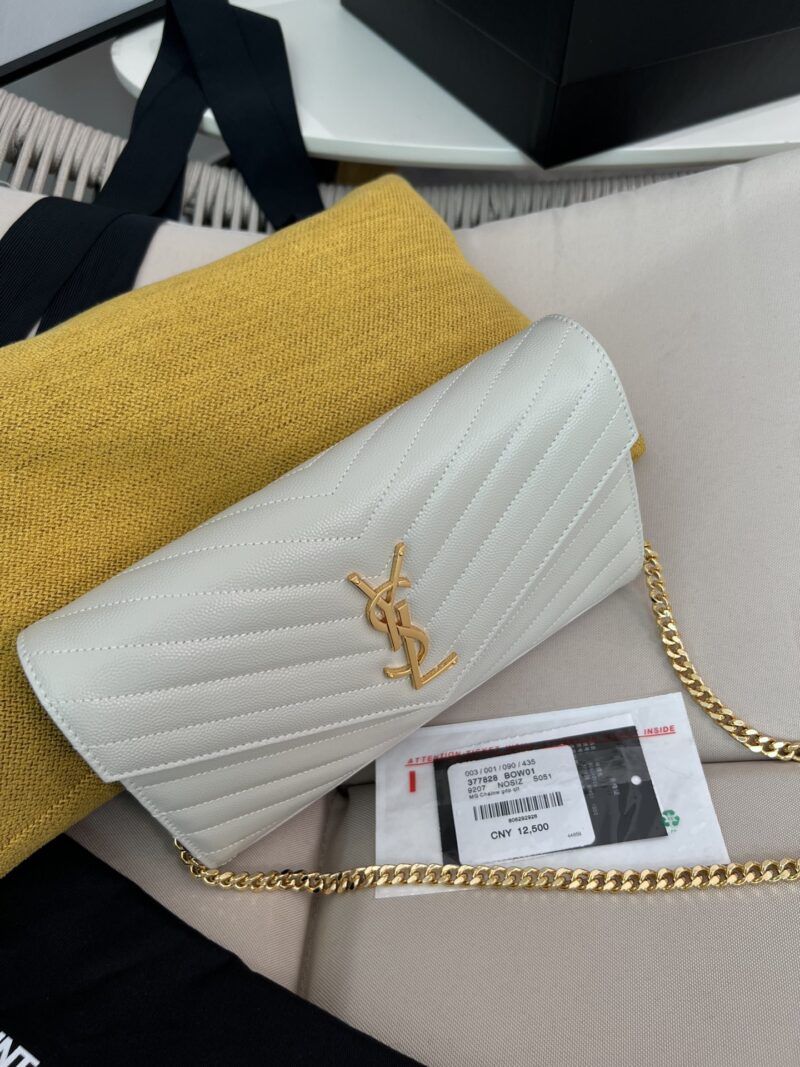 YSL CASSANDRE CHAIN WALLET IN LAMBSKIN White - Image 6