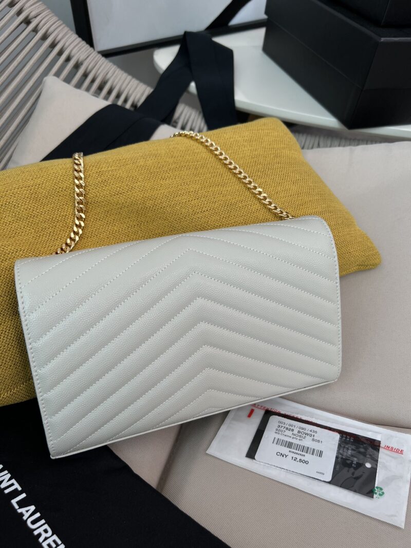 YSL CASSANDRE CHAIN WALLET IN LAMBSKIN White - Image 8