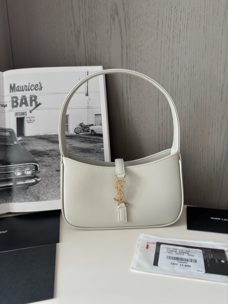 YSL MINI LE 5 À 7 IN SMOOTH LEATHER White