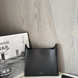 Replica Saint Laurent Liane Leather Shoulder Bag Black – Elegant Replica YSL Bag