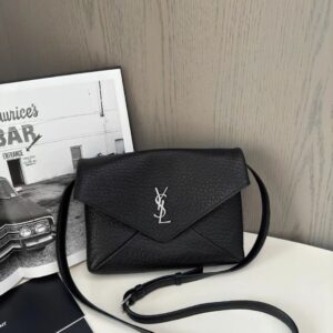 Replica YSL Cassandre Envelope Messenger Black Lambskin – Luxury Replica YSL Bag