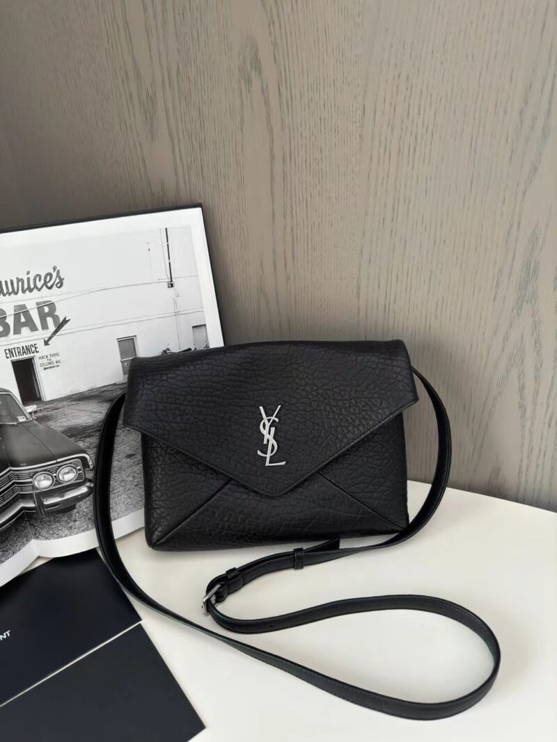 Replica YSL Cassandre Envelope Messenger Black Lambskin – Luxury Replica YSL Bag