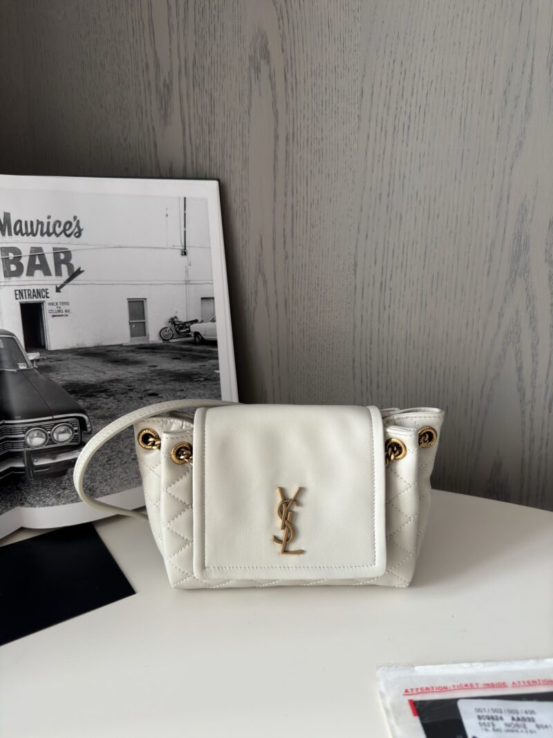 Replica YSL Mini Nolita White Lambskin - Elegant Replica YSL Bag