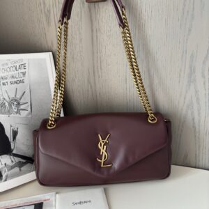 Replica YSL Calypso Small Shiny Leather Rubis – Elegant Replica YSL Bag