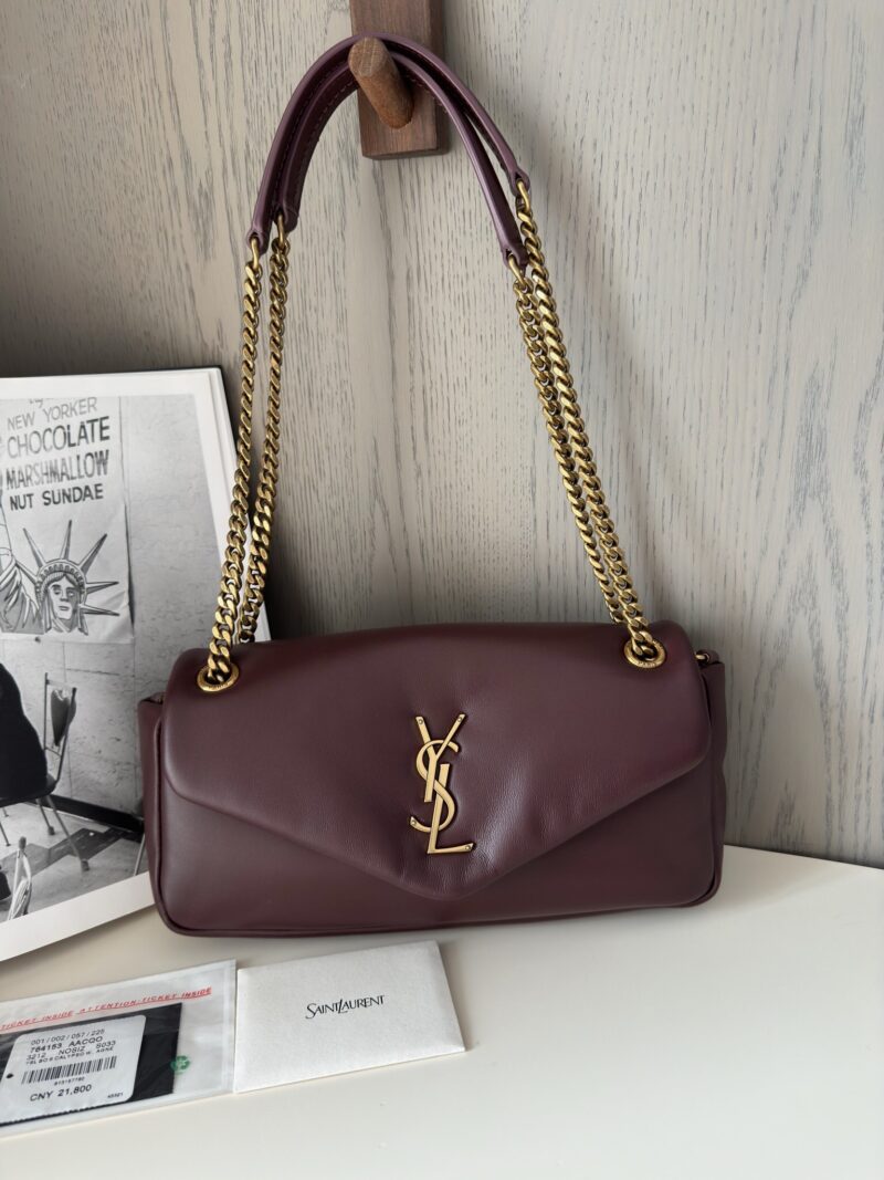 Replica YSL Calypso Small Shiny Leather Rubis – Elegant Replica YSL Bag