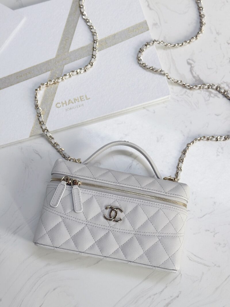 Chanel 25C Long Vanity with Chain Grey - Image 7