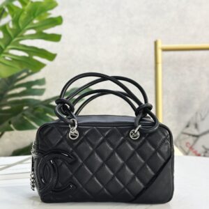 Replica Chanel Cambon Bowling Bag Black Front View