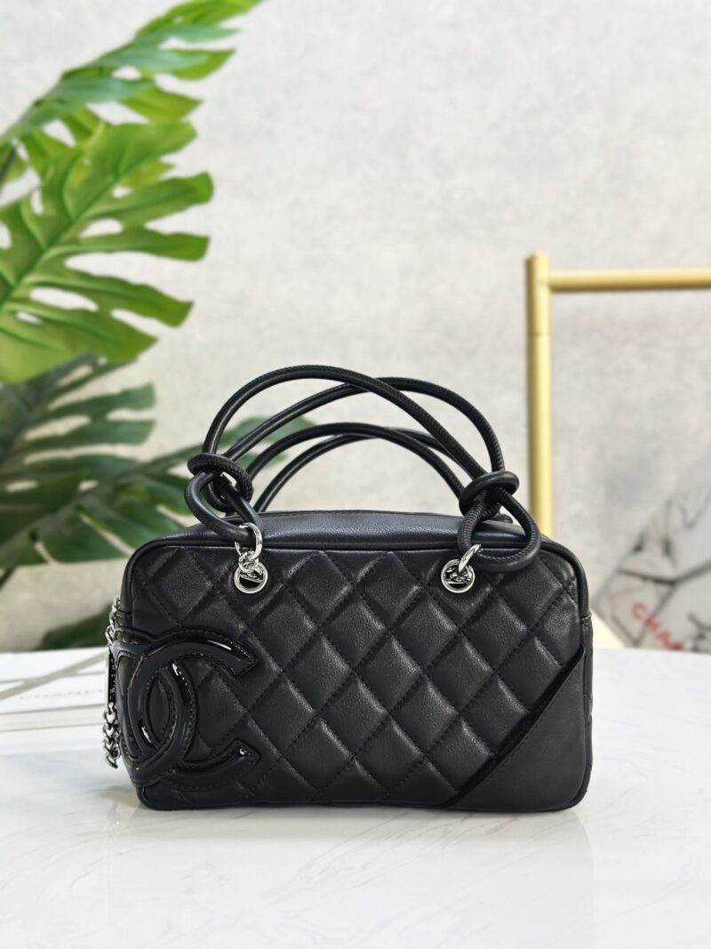 Replica Chanel Cambon Bowling Bag Black Front View