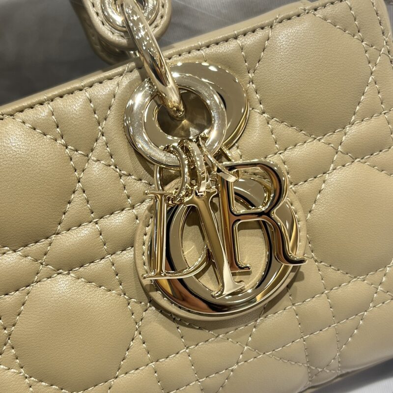 Dior Small Lady D-Joy Bag Sand-Colored Cannage Lambskin - Image 9