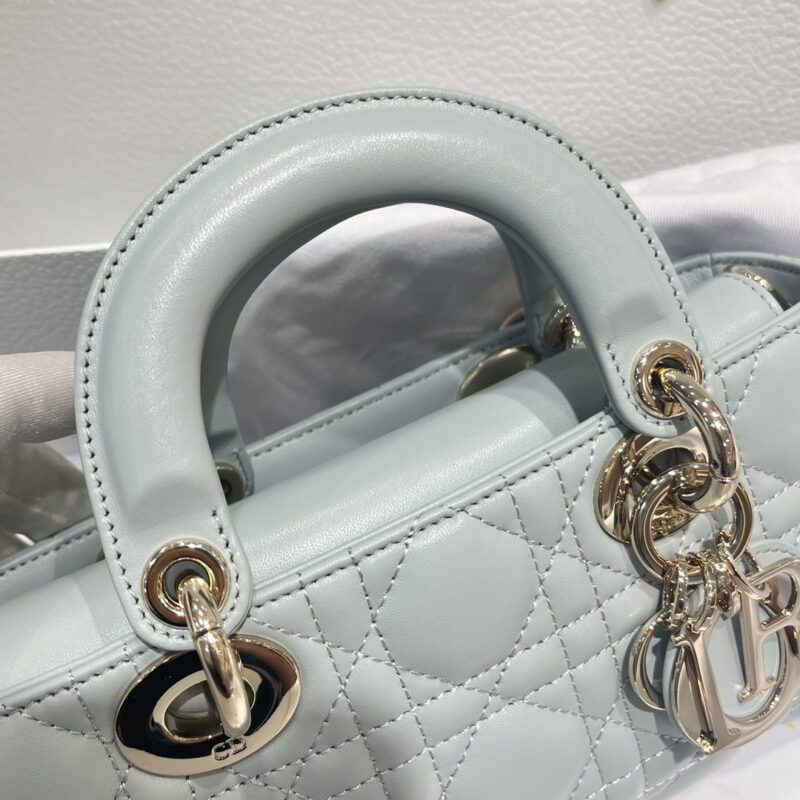 Dior Small Lady D-Joy Bag Blue Cannage Lambskin - Image 2