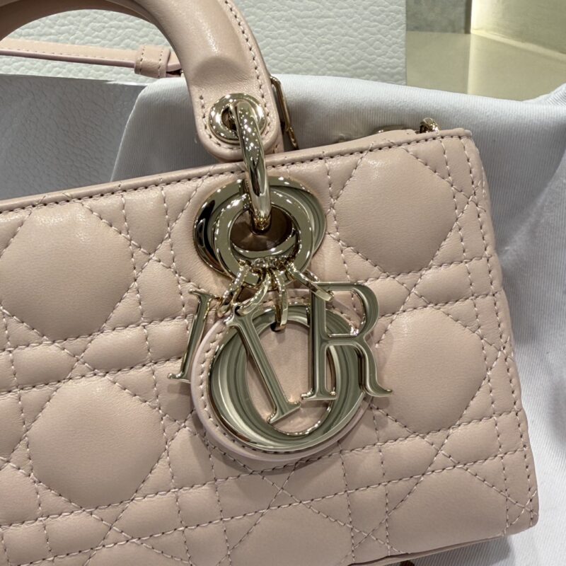 Dior Small Lady D-Joy Bag Powder Pink Cannage Lambskin - Image 3