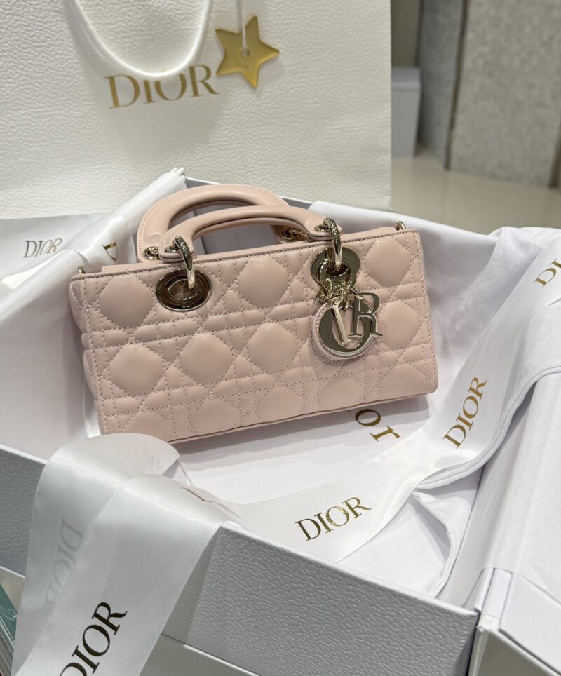 Replica Dior Small Lady D-Joy Bag Powder Pink Cannage Lambskin – Elegant Replica Dior Handbag