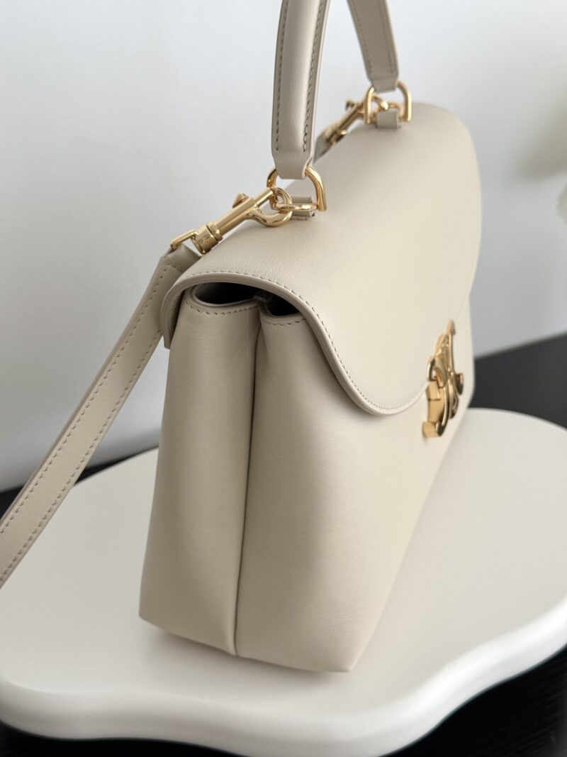 Celine MEDIUM NINO BAG in shiny calfskin PALE BEIGE - Image 6