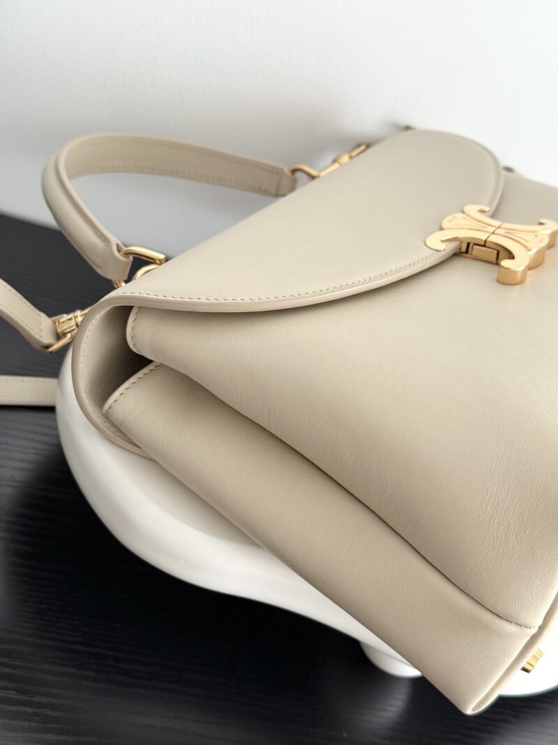 Celine MEDIUM NINO BAG in shiny calfskin PALE BEIGE - Image 7