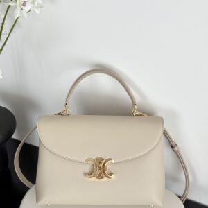 Replica Celine Medium Nino Bag in Shiny Pale Beige Calfskin