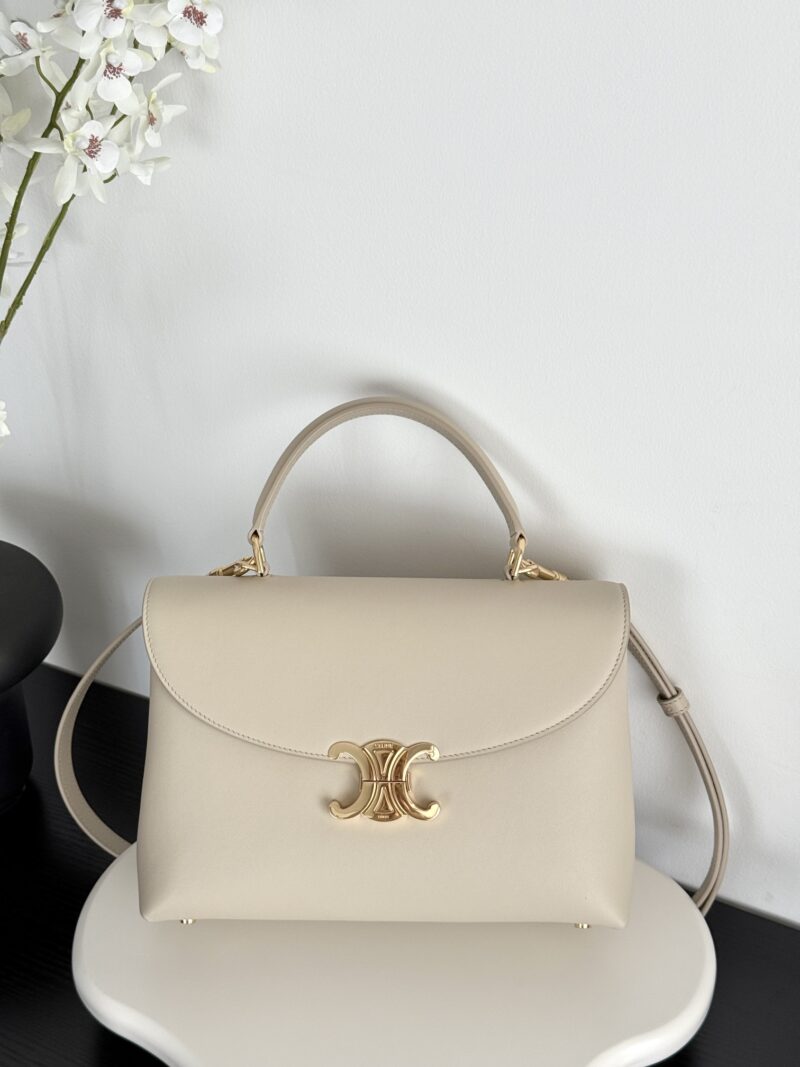 Replica Celine Medium Nino Bag in Shiny Pale Beige Calfskin