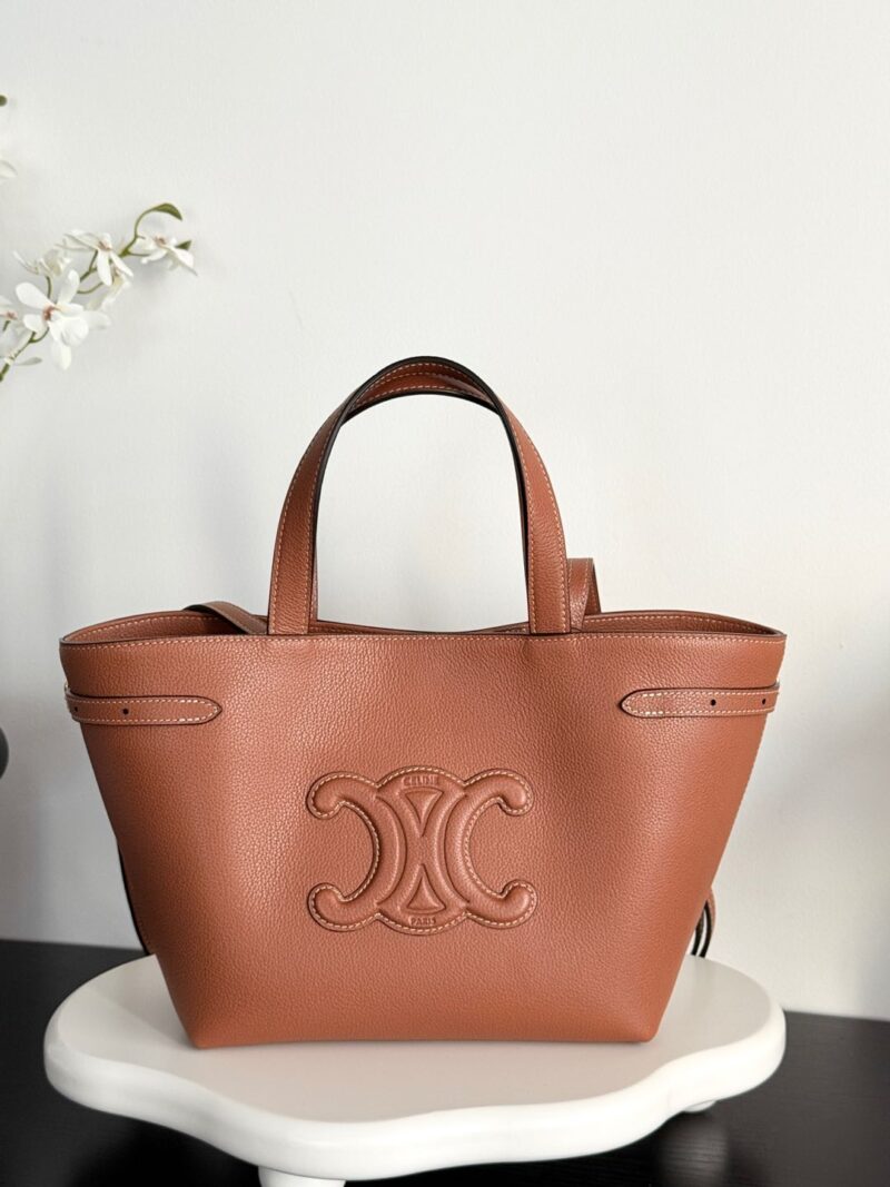 Replica Celine Mini Cabas Anais Cuir Triomphe in Grained Tan Calfskin