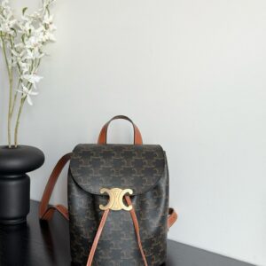 Replica Celine Bonnie Backpack Triomphe Canvas & Calfskin Front View