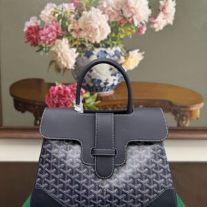 Replica Goyard Saïgon Tote Bag Navy Blue Front View