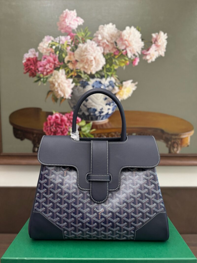 Replica Goyard Saïgon Tote Bag Navy Blue Front View