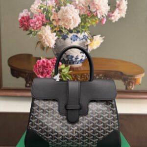 Replica Goyard Saïgon Tote Bag Black Front View