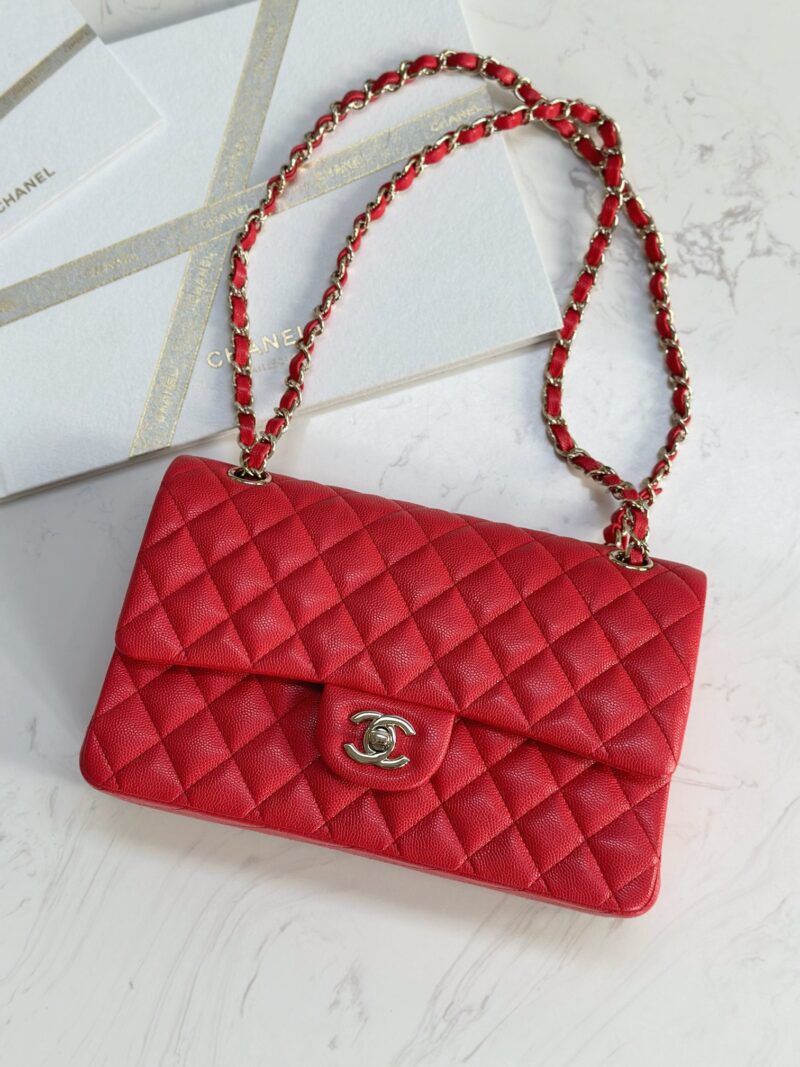 Chanel Cf 25 Red Caviar Leather - Image 5