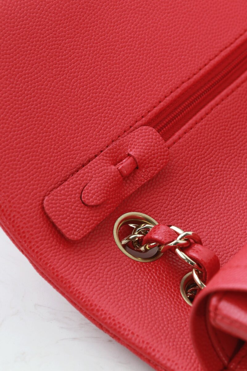 Chanel Cf 25 Red Caviar Leather - Image 13