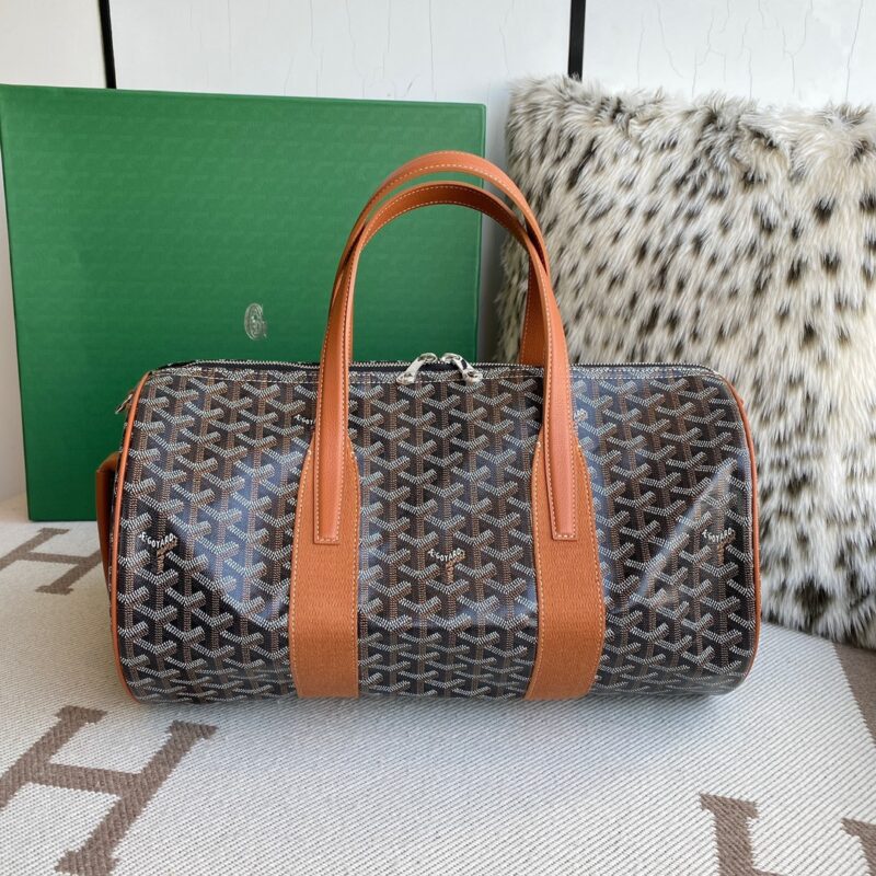 Replica Goyard Barrel 40 Sports Bag Tan Front View