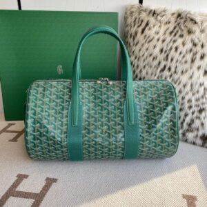 Replica Goyard Barrel 40 Sports Bag Green Front View