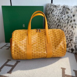 Replica Goyard Barrel 40 Sports Bag Yellow Front View