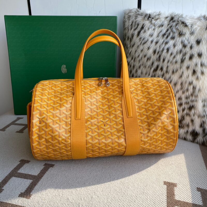 Replica Goyard Barrel 40 Sports Bag Yellow Front View