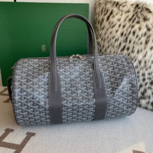 Replica Goyard Barrel 40 Sports Bag Grey Front View