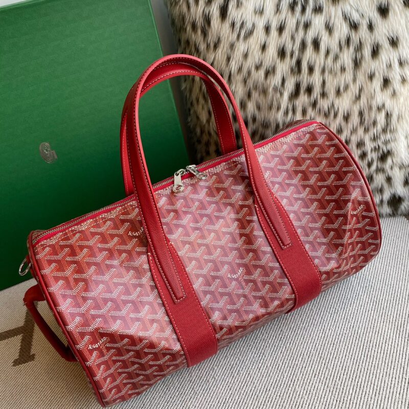 Goyard Barrel 40 Sports Bag Red - Image 8