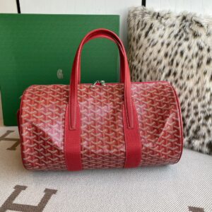 Replica Goyard Barrel 40 Sports Bag Red Front View