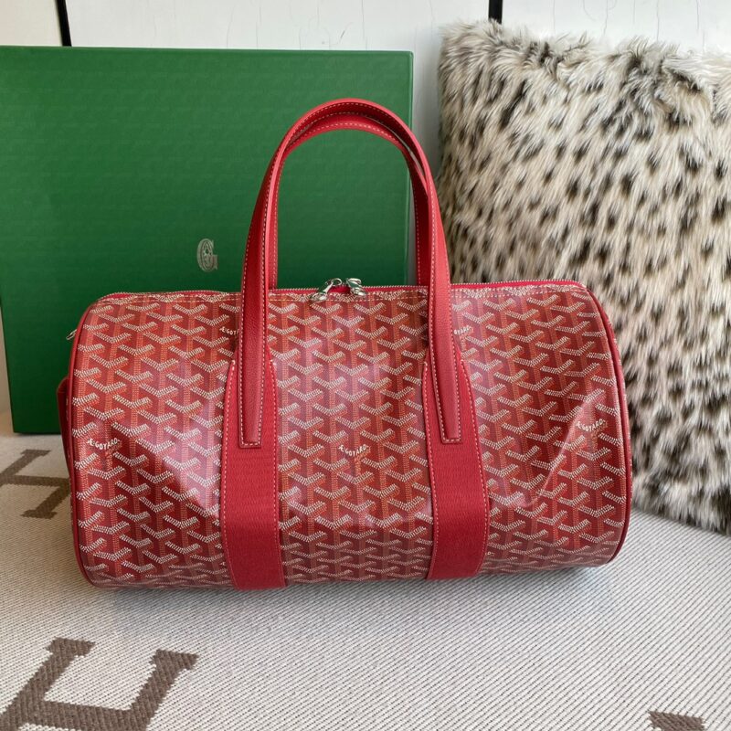 Replica Goyard Barrel 40 Sports Bag Red Front View