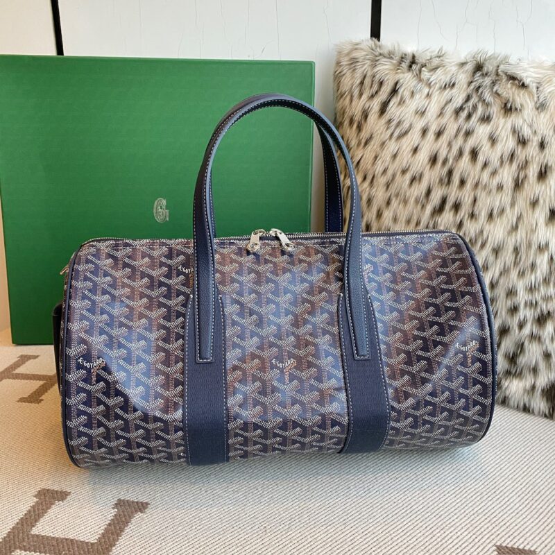 Replica Goyard Barrel 40 Sports Bag Navy Blue Front View