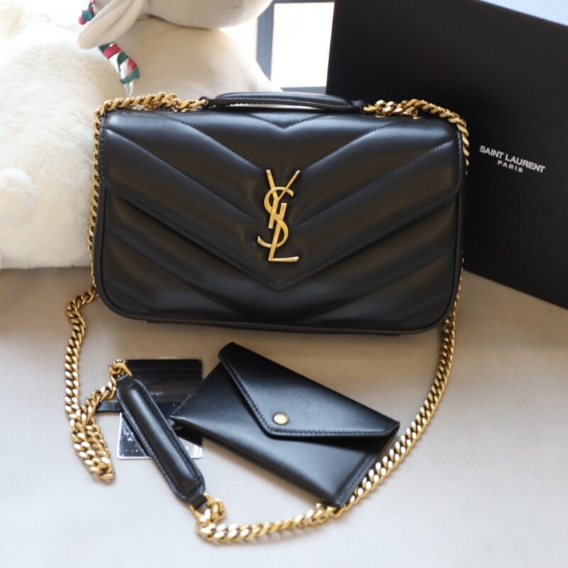 Ysl loulou medium in matelassé lambskin Black - Image 4