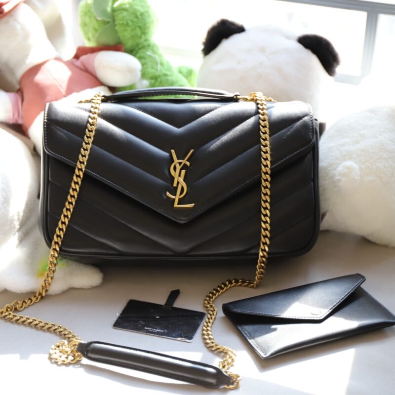 Ysl loulou medium in matelassé lambskin Black - Image 8